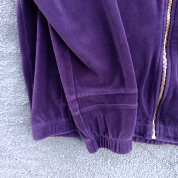 FILA Women’s Quarter Zip Fleece Pullover Purple w/ Gold Zip Size Large - Picture 2 of 6